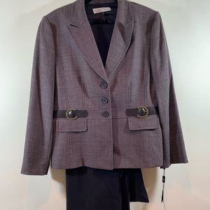 Dark Brown Tahari Pantsuit 16 NWT